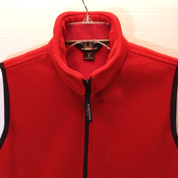 Woolrich Vest Wn M Red Fleece Full Zip Pockets Preppy Outdoors Granola Girl Cozy - Picture 4 of 9